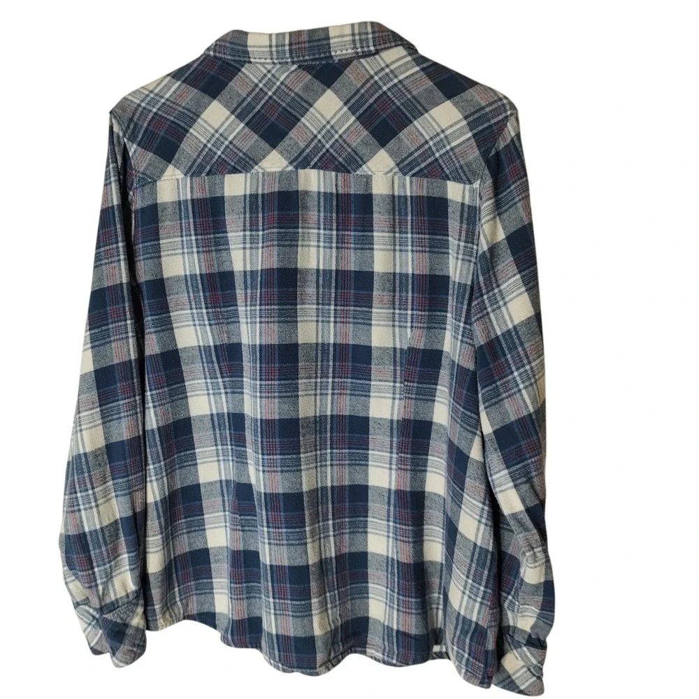 Plaid Button Down Shirt - Blue and White - Picture 3 of 11